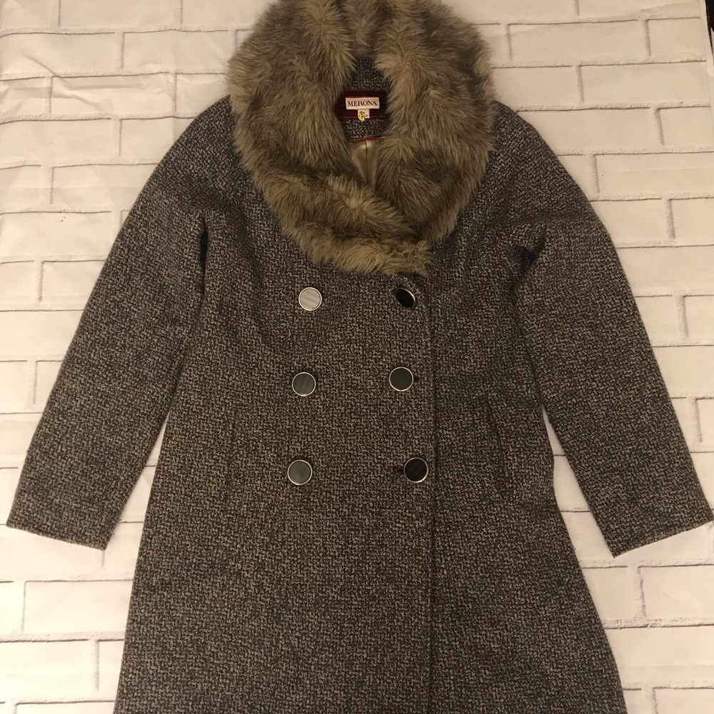 Merona Wool Coat (Size M) Multi Color Tweed
